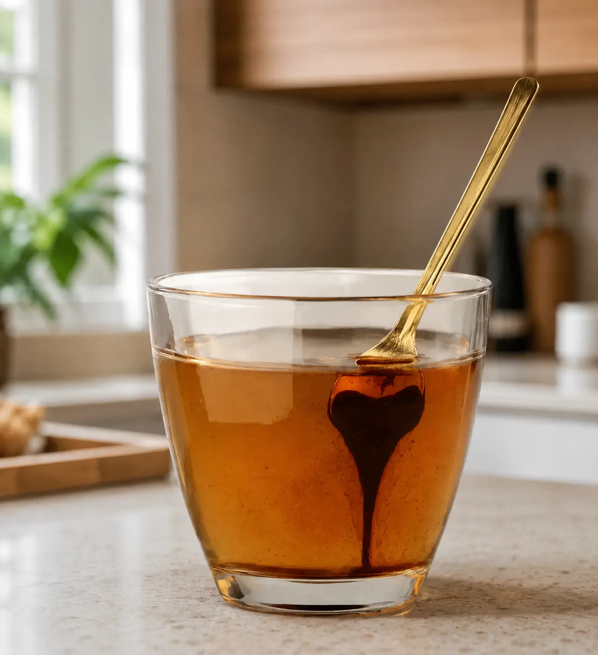 Shilajit dissolved in warm water
