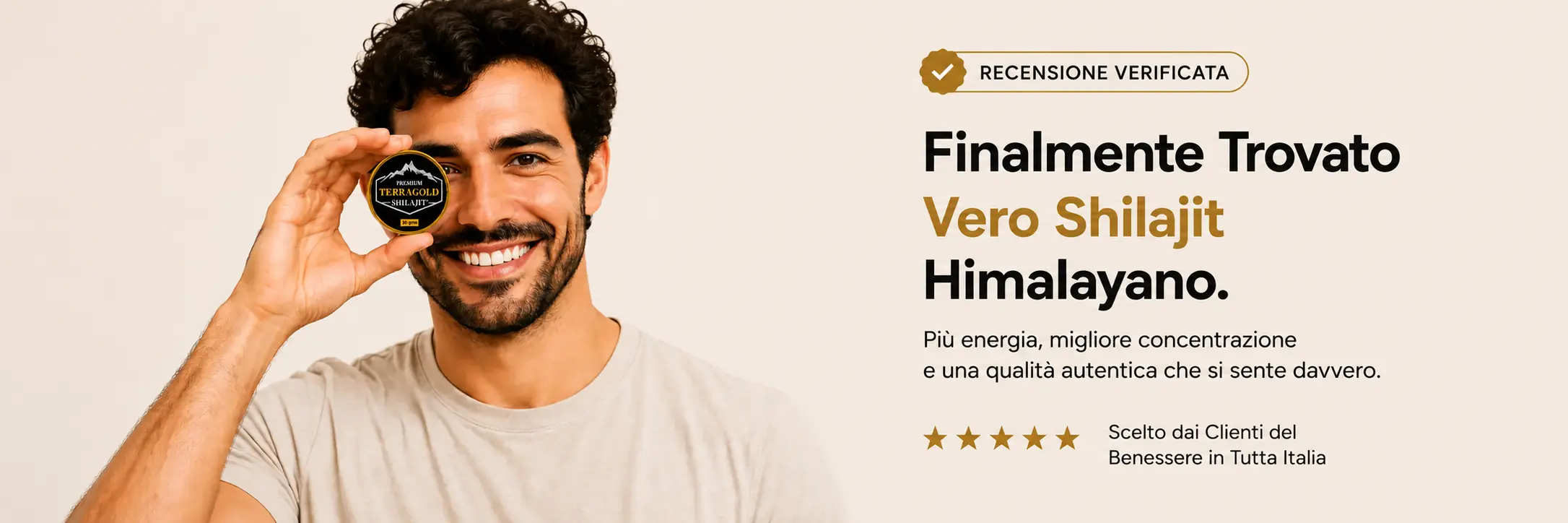 Recensioni verificate dei clienti di TerraGold Shilajit provenienti dall'Italia e dall'Europa
